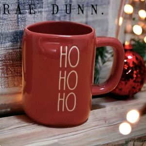 RAE DUNN Christmas Ho Ho Ho Red Coffee Mug